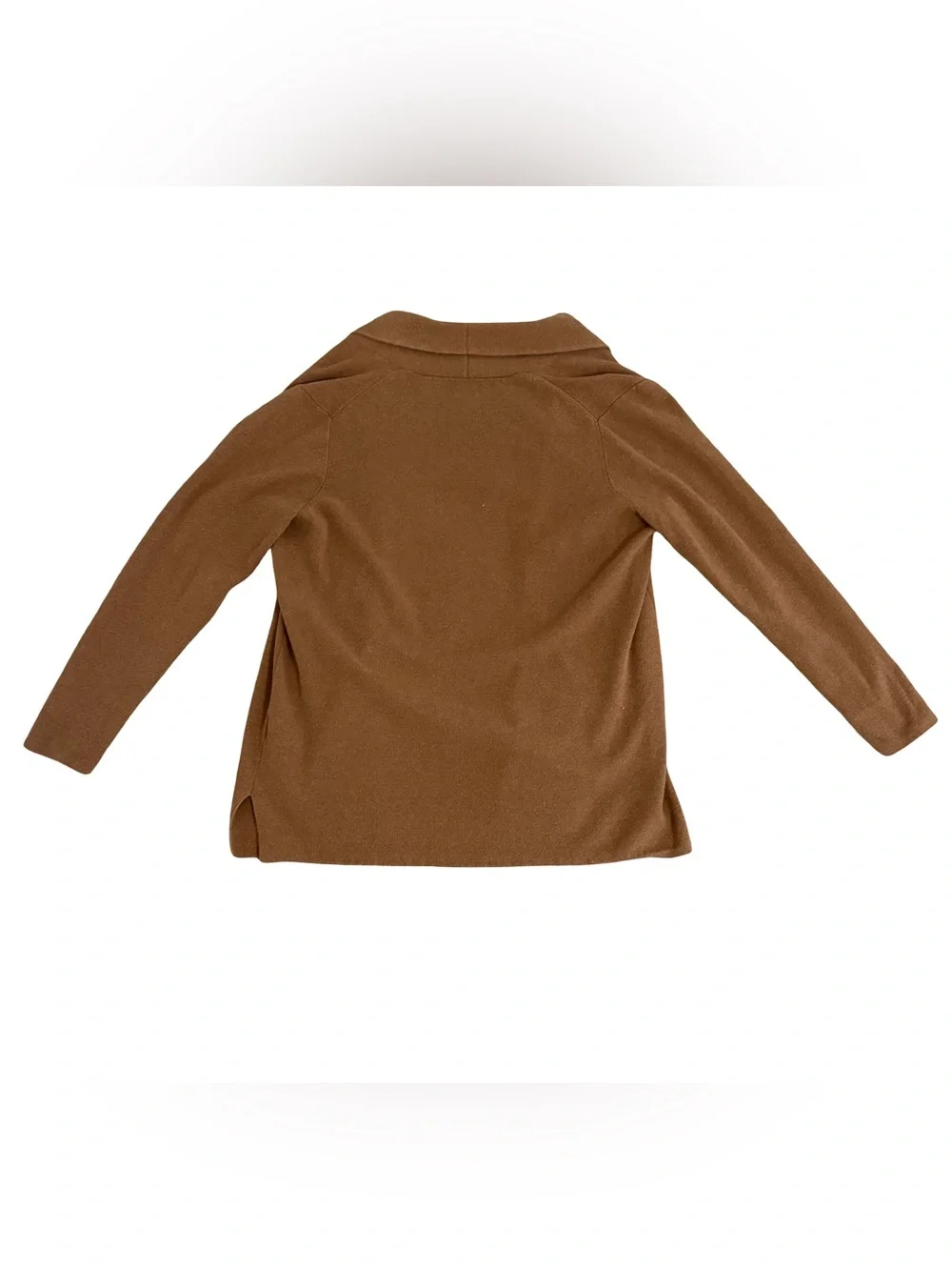 100% cotton J. Crew Brown Open-Front Shawl Collar Cardigan